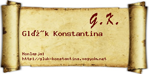Glük Konstantina névjegykártya